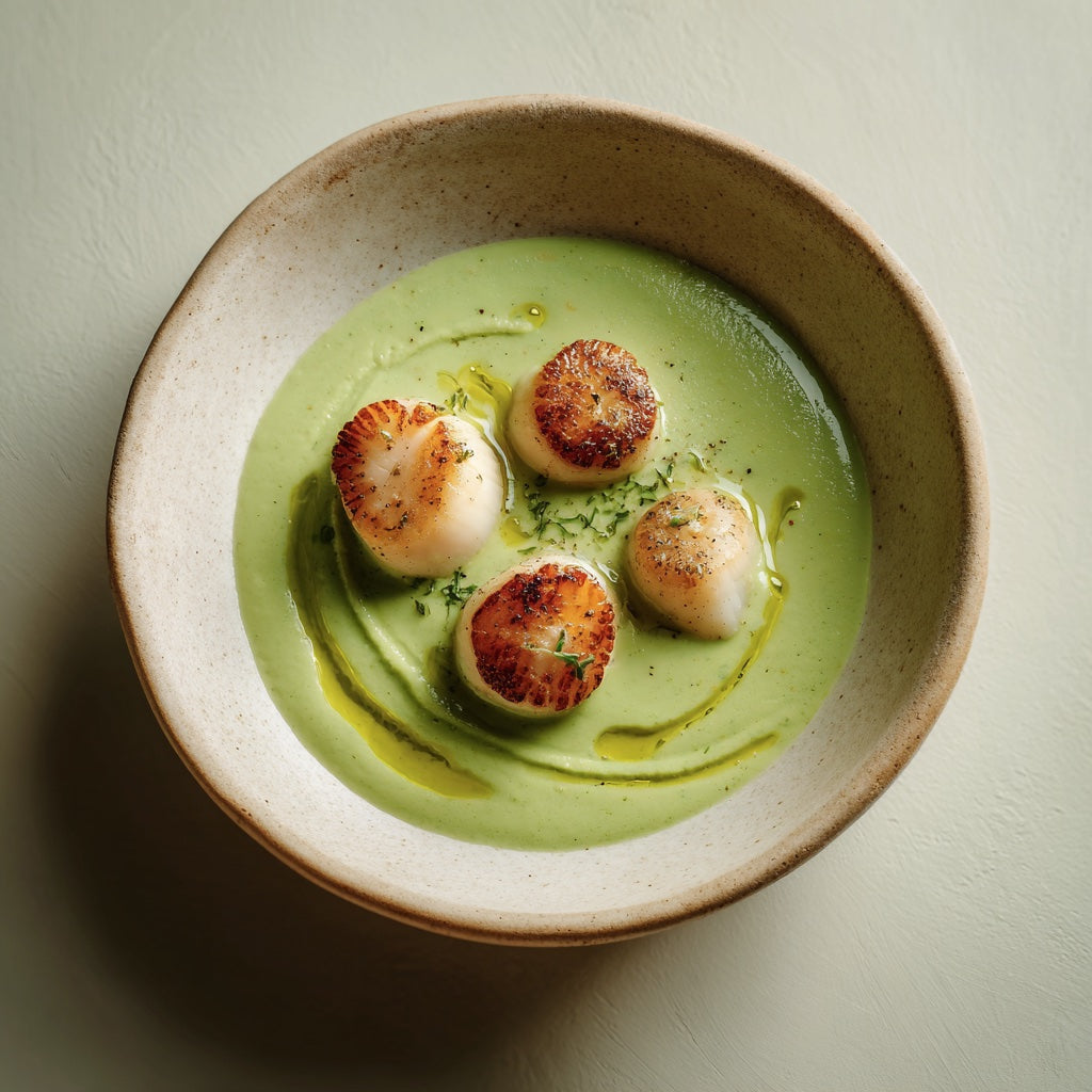 Scallops with Creamy Broccoli Puree