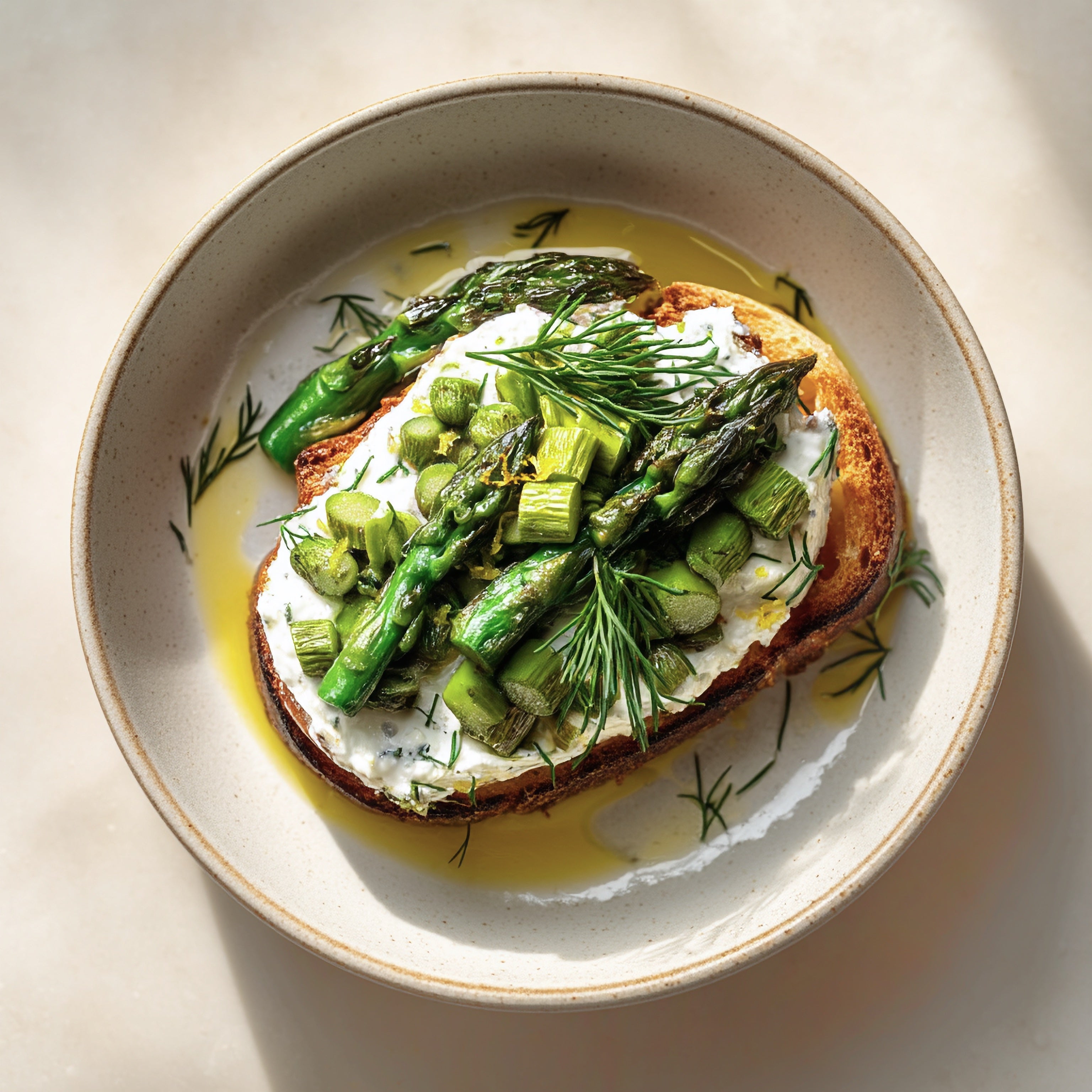 Creamy Asparagus &amp; Burrata toast